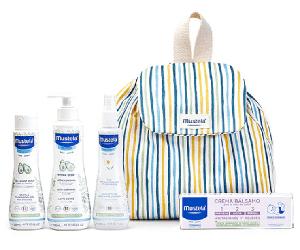 Mustela Mochila Little Moments Rayas 4 Productos de Higiene