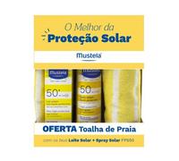 Mustela Pack Leche & Spray Solar SPF50 & Toalla de Playa