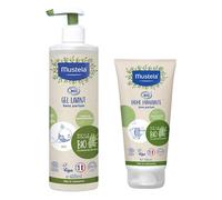 Mustela - Set de Baño y Cuidado Orgánico: Gel Limpiador 400 ml + Crema Facial 150 ml