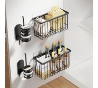 Mustorn 4 Piezas Almacenaje Cocina Soporte De Pared, Organizadores De Cocina Arrumacao Cozinha Organizador Armario Peel And Stick Cabinet Organizer Soporte Para Tapas De Vasos(Negro)