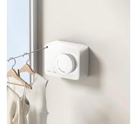 MUSTORN Tendedero Retractil Pared Exterior, Línea Cuerda Tendedero Pared Exterior Soporte De Pared Cuerdas para Tender Ropa Balcon Cuerda para Tender Ropa Exterior 4.2m(Rectangular, Blanco)