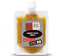 MUSUBI JAPAN Pasta de Miso Yuzu Dulce Hecha en Japón 150g, Miso Japonés Suave con Cítrico Yuzu Real, Pasta Dulce y Salada para Glaseados, Marinados, Salsas y Verduras