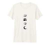 Musulmán Alá y Profeta Mahoma Nombre Kaaba Media Luna Islam Camiseta Premium
