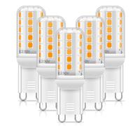 MUSUNIA G9 LED blanco cálido 2700k, 5w LED G9 bulbo 450lm, 5 * f1.5cm, PC y cerámica, luz no ajustable, 5 paquetes