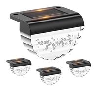 MUSUNIA Iluminación solar para balcón, impermeable, decoración de jardín, 4 unidades, lámpara de pared solar exterior, para terraza, jardín y escalones, blanco cálido