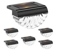 MUSUNIA Iluminación solar para balcón, impermeable, decoración de jardín, 6 unidades, lámpara de pared solar exterior, para terraza, jardín y escalones, blanco cálido