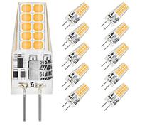 MUSUNIA Lámparas LED G4-3W PERS 3000K WHITE CALIENTE 300LM, Reemplazo de lámparas de halógeno de 30W, sin parpadeo no dimmable, AC/DC de 12V, 10paquete
