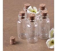 Musuntas - 8 mini frascos de cristal de 10 ml con tapón de corcho, 22 x 50 mm