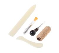 Musuntas - Juego de 11 herramientas de encuadernación de libros y costura, punzón con mango de madera, hilo encerado, agujas grandes