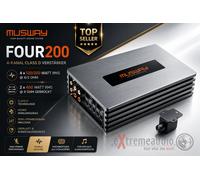 MUSWAY FOUR200 - Amplificador Hifi para coche (4 canales, 800 W RMS y mando a distancia)
