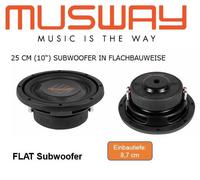 MUSWAY MWS1044 subwoofer plano 25 cm (10") 4 + 4 ohmios, 600 vatios woofer