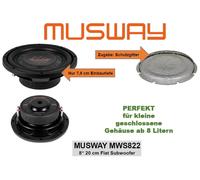 MUSWAY MWS822 FLAT Subwoofer 20cm (8") Woofer Plano Watt Incl. Rejilla