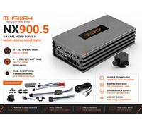 Musway NX900.5 5 Canales Mono Clase D Micro Amplificador Digital con Mando a ...