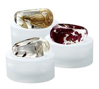 Musykrafties Molde de silicona para anillo de resina de cóctel con cúpula ovalada para manualidades de arcilla líquida, resina epoxi, fabricación de joyas plana de 17 mm, 16,6 mm, 16 mm, tamaño 13-14