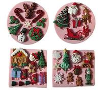 musykrafties Papa Noel Esencial Caramelo Navidad Silicona Molde para Cupcakes, Decoración Tartas, Azúcar Cola, Fondant, Mantequilla, Resina, Polímero Flexible Manualidades Proyectos, 4-Pieces Juego