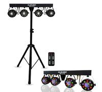 MUSYSIC MU-L31G Iluminacion LED, Juego Completo de 4 Pares de Luces LED de Escenario 4 en 1 para DJ Band DMX System & Stand