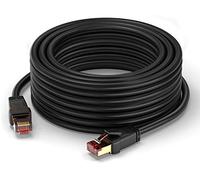 MutecPower 30m CAT 8 Cable Ethernet impermeable para exteriores Alta velocidad 40Gbps 2000MHz POE Gigabit Patch Cable de red S/FTP RJ45 cable LAN de cobre - para Internet, enrutador, módem, TV, PC