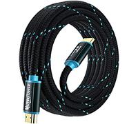 MutecPower 5 metros Ultra alta velocidad 8k HDMI 2.1V cable Certificado 48Gbps 8K@60Hz & 18Gbps 4K@120Hz con HDR, VRR y eARC - 26 AWG Listado en UL 5m Cable macho a macho Trenzado azul/negro
