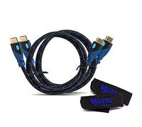 MutecPower Cable HDMI de alta velocidad con Ethernet 2M 2 Pack 1.4a 2.0A - Compatible con 3D y ARC - Full HD - 2 metros 2 pack Trenzada azul