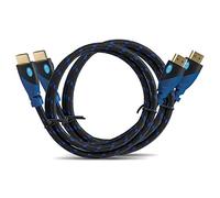 MutecPower Cable HDMI de alta velocidad con Ethernet 3M 2 Pack 1.4a 2.0A - Compatible con 3D y ARC - Full HD - 3 metros 2 pack Trenzada azul