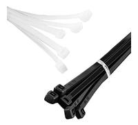 MutecPower MutePower Bridas para Cables de 67 cm de Longitud 10-Pack Negro y Blanco de Nylon para Cargas Pesadas soporta 80 kg - 8.8x670mm