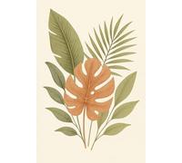 Muted Tropical Leaves: Watercolor Art | Tropical | Journal or Notebook for School, College, Work or Play | Bullet Style