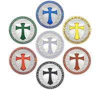 Muteitt 7 Monedas Conmemorativas De Cruz De Los Templarios, Regalo Religioso.