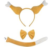 Muteitt Diadema con Pata De Pollo, Pajarita Y, Conjunto De Disfraz De Animal, Accesorios De Cosplay De Pavo para Fiesta De Halloween