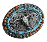Muteitt Hebilla De Cinturón De Vaquero para Hombre, Hebilla De Cinturón De Vaquera Occidental Vintage, Hebillas De Cinturón De De Texas Turquesa Vintage para Hombre, Vaquero Occidental
