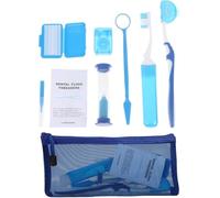 Muteitt Kit De Cuidado Bucal De Ortodoncia Portátil para Aparatos Ortopédicos, Cepillo Interdental, Cera Dental, Hilo Dental, Kit De Limpieza De Cepillos De Dientes, Kit De Limpieza