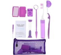 Muteitt Kit De Cuidado Bucal De Ortodoncia Portátil para Aparatos Ortopédicos, Cepillo Interdental, Cera Dental, Hilo Dental, Kit De Limpieza De Cepillos De Dientes, Kit De Limpieza