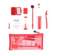 Muteitt Kit De Cuidado Bucal De Ortodoncia Portátil para Aparatos Ortopédicos, Cepillo Interdental, Cera Dental, Hilo Dental, Kit De Limpieza De Cepillos De Dientes, Kit De Limpieza