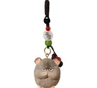 Muteitt Llavero Colgante con Dije De Ratón De Madera para Bolso, Estilo Chino, Tallado a Mano, para Bolsos Y Llaves De Coche.