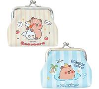 Muteitt Monederos De Dibujos Animados, 2 Piezas Monedero De Cambio De Capibara Mini Carteras De PU Bolsas De Dinero para Niños Bolsa De Almacenamiento con Tarjetero