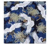 Muteitt Tela De Grullas Estilo Japonés, Tela De Algodón con Estampado Dorado En, Tela para Manualidades, Patchwork, Tela para Envolver, Acolchado, Patchwork DIY, Costura, Manualidades
