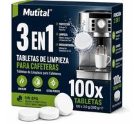 Mutital 100 Tabletas Limpieza para Cafeteras Automáticas | Compatible con De'Longhi, Siemens EQ, Jura y Bosch. Limpia residuos de café y ayuda a mantener la máquina.