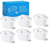 Mutital 6 Cartuchos Filtro Agua para Jarras BRITA MAXTR Compatible con BRITA MAXTR MAXTRA PRO y la mayoría de jarras filtrantes BRITA. Cartuchos de filtro de agua de repuesto.