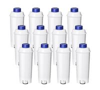 Mutital de agua para cafeteras automáticas DeLonghi con descalcificador de carbón activo Filtros Delonghi para series De'Longhi ECAM, ETAM, EC, BC, Repuesto DLSC002, SER3017 y 5513292811 (12 unidades)