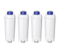 Mutital de agua para cafeteras automáticas DeLonghi con descalcificador de carbón activo Filtros Delonghi para series De'Longhi ECAM, ETAM, EC, BC, Repuesto DLSC002, SER3017 y 5513292811 (4 unidades)