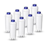 Mutital de agua para cafeteras automáticas DeLonghi con descalcificador de carbón activo Filtros Delonghi para series De'Longhi ECAM, ETAM, EC, BC, Repuesto DLSC002, SER3017 y 5513292811 (8 unidades)