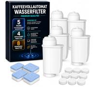 Mutital Kit de mantenimiento completo para cafeteras automáticas - apto para Siemens EQ Series, Bosch TCZ7003 TCZ7033, Brita Intenza 57549 | 5 filtros de agua, 4 descalcificadores y 8 pastillas de