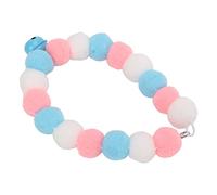 Mutli Colour Pet Collar,Soft Lightweight Plush Balls,Safety Adjustable Pet Collars Cute Dog Cat Collar with Bell Anti-Lost at Night Pet Collars for Party Daily Festive Wear (S)