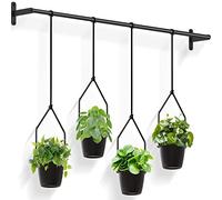 Mutool Macetas colgantes para plantas de interior, paquete de 4 cestas colgantes de jardín, soporte moderno para colgar en pared y techo con macetas de melamina