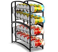 Mutool Paquete de 2 soportes apilables para nevera, armario de cocina, encimera, organizadores de despensa y almacenamiento, color negro