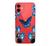MUTOUREN Funda para iPhone 12 Pro MAX Transparente Cristal Case TPU Silicona Cover Ultra Fino Anti-Choques y Anti-Arañazos Carcasa con Gratis [Protector de Pantalla], Hermosa Mariposa