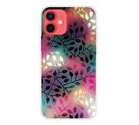 MUTOUREN Funda para iPhone 12 Pro MAX Transparente Cristal Case TPU Silicona Cover Ultra Fino Anti-Choques y Anti-Arañazos Carcasa con Gratis [Protector de Pantalla], Hojas de Colores