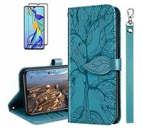 MUTOUREN Funda para Xiaomi Redmi Note 10 5G - Carcasa Folio PU Cuero Flip Cover Wallet Case Anti-rasguños Protectora Bolsillo Carteras, con Protector de Pantalla - Azul