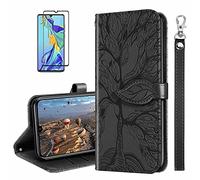 MUTOUREN Funda para Xiaomi Redmi Note 10 Pro/Note 10 Pro MAX - Carcasa Folio PU Cuero Flip Cover Wallet Case Anti-rasguños Protectora Bolsillo Carteras, con Protector de Pantalla - Negro