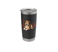 Mutt Dog Lover Heartbeat ECG Pulse Estilo de raza mixta Vaso térmico de acero inoxidable de doble pared