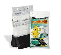 Mutt Mitt® Bolsas de basura para perros de 2 capas con manopla gruesa de 2 mil, no más "maldad" o "apretón de manos caliente" - 100 bolsas de basura blancas y negras en 1 cabecera de estación de bolsa